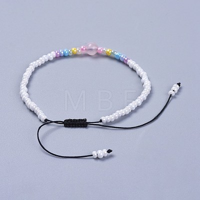 Adjustable Nylon Thread Kid Braided Beads Bracelets BJEW-JB04371-01-1