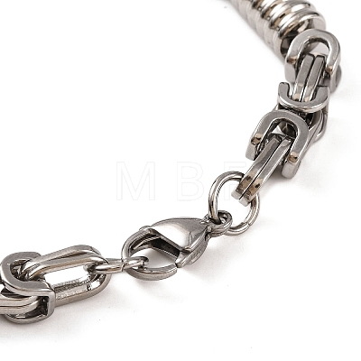 Tarnish Resistant 304 Stainless Steel Column Byzantine Chain Bracelets BJEW-B078-72P-1