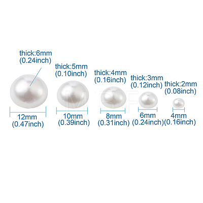 ABS Plastic Imitation Pearl Cabochons SACR-TA0001-04-1