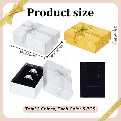 12Pcs 2 Colors Cardboard Necklace Boxes CBOX-PH0001-11-1