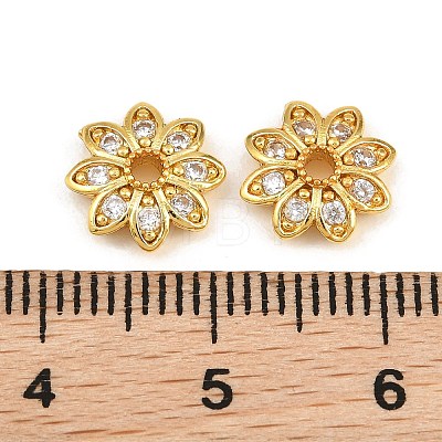 Brass Micro Pave Clear Cubic Zirconia Bead Caps CU-CBA6A75-29G-1