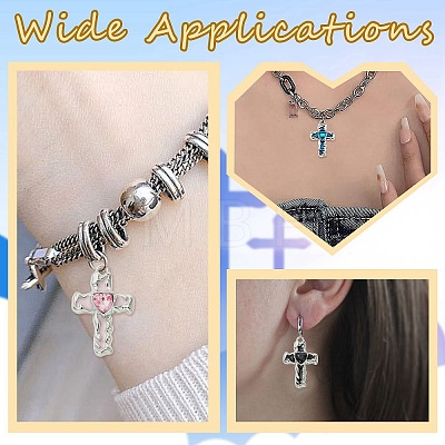 15Pcs 5 Colors Alloy Enamel with Rhinestone Pendants FIND-CJ0005-93-1