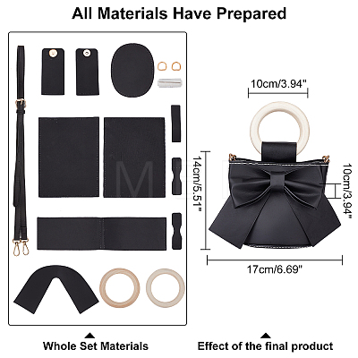 DIY Sew on Bowknot Tote Making Kit DIY-WH0030-17A-1