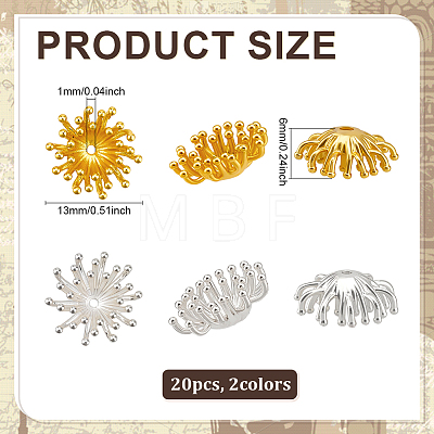 20Pcs 2 Colorss Brass Beads FIND-ME0002-79-1