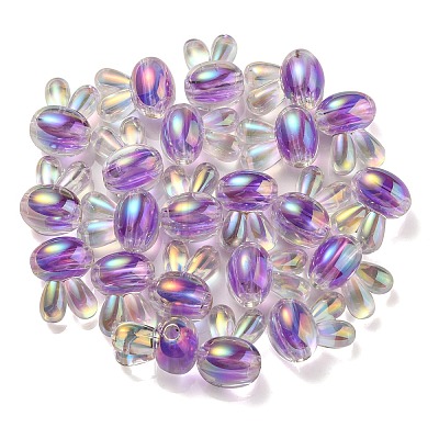 UV Plating Rainbow Iridescent Acrylic Beads X1-PACR-E001-05E-1