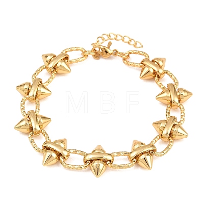 Punk 304 Stainless Steel Spiked Link Chain Bracelets for Women SA-H001-21G-1