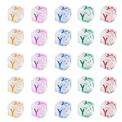50Pcs Acrylic European Beads MACR-TADJ0001-13Y-1