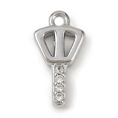 Brass Micro Pave Clear Cubic Zirconia Pendants KK-L238-22P-1