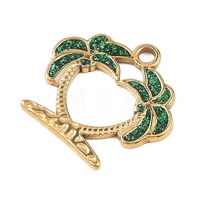 304 Stainless Steel Enamel with Glitter Pendants STAS-Z186-13G-1