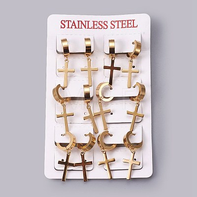 304 Stainless Steel Hoop Earrings EJEW-O087-04-1