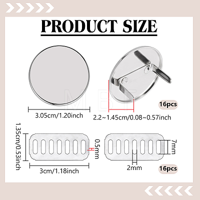 16Pcs Alloy Blank Flat Round Label Tags FIND-PH0062-03P-1