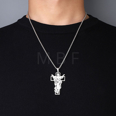 Non-Tarnish 201 Stainless Steel Pendant Necklaces for Man NJEW-Q336-03D-P-1