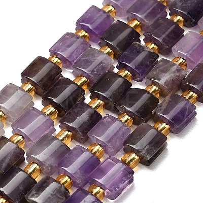 Natural Banded Amethyst Beads Strands G-F833-Q01-01-1