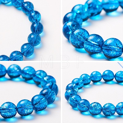 SUNNYCLUE Natural Crackle Quartz Round Beads Stretch Bracelets BJEW-PH0001-8mm-15-1