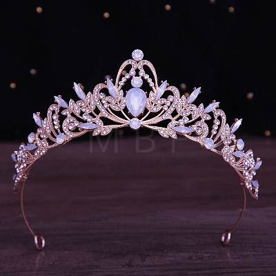 Alloy Rhinestone Crown Hair Bands for Woman Girls PW-WGB2F57-20-1