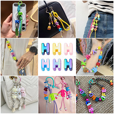 20Pcs UV Plating Opaque Acrylic European Beads OACR-TADJ0001-16H-1