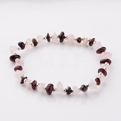 Gemstone Stretch Bracelets X-BJEW-JB02414-02-1
