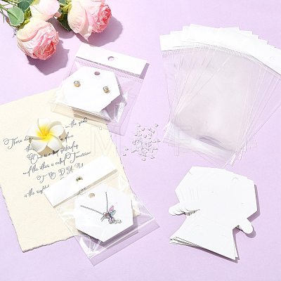 40Pcs Paper Jewelry Display Cards CDIS-FS0001-32B-1