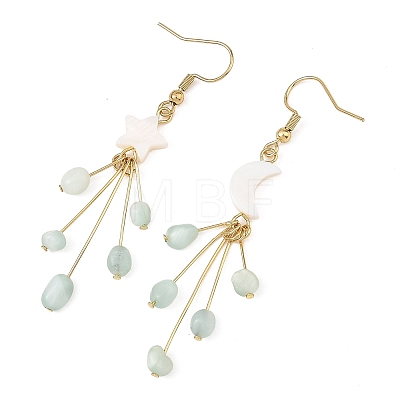 304 Stainless Steel Glass Dangle & Drop Earrings EJEW-JE07525-1
