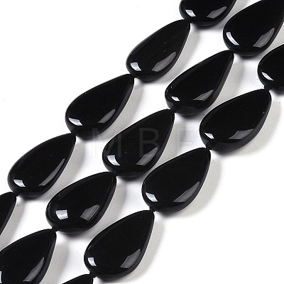 Natural Black Gemstone Beads Strands G-Q164-B01-03-1