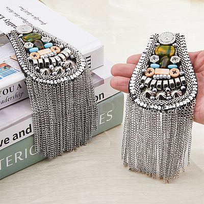 SUPERFINDINGS 2Pcs Fashionable Tassel Epaulettes FIND-FH0008-79B-1