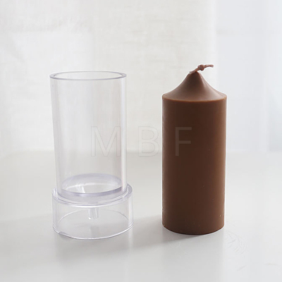 DIY Spire Shape Cylinder Plastic Candle Molds CAND-PW0001-009E-1