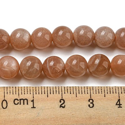 Round Natural Sunstone Beads Strands G-F222-33-8mm-1-1