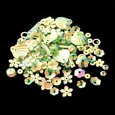 Rainbow Iridescent PVC Paillette/Sequins Beads & Links & Pendants PVC-C001-01E-1
