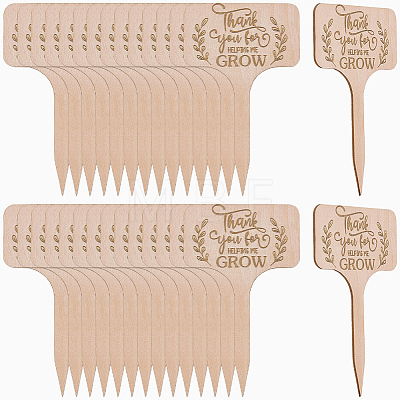 30Pcs Wooden Plant Labels DIY-GF0014-19A-1