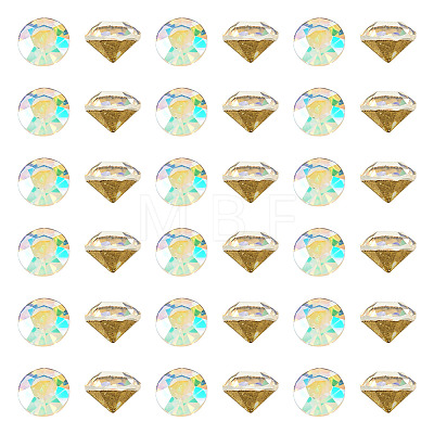 1 Bag Pointed Back Glass Rhinestone Cabochons RGLA-TADJ0001-01A-07-1