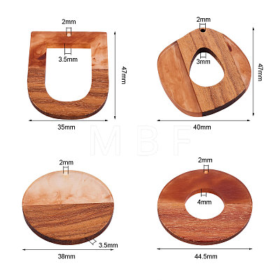 Resin & Wood Pendants RESI-CJ0001-42-1