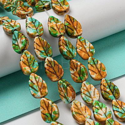 Spray Painted Synthetic Turquoise Beads Strands G-E617-A06-02-1