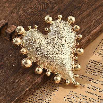 Heart Alloy Open Cuff Rings RJEW-A057-01G-1