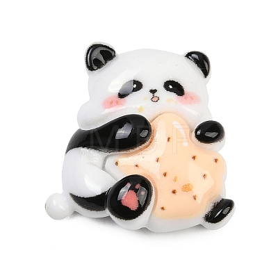PeachPuff Opaque Panda Resin Cabochons CRES-P037-02A-1