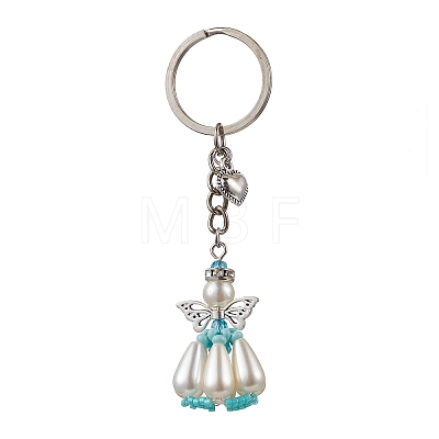 Acrylic Imitation Pearl Keychain KEYC-MZ00030-05-1