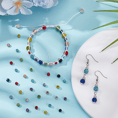 10Colors Rhinestone Clay Pave Beads RB-WH0005-013A-1