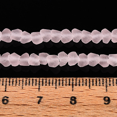 Frosted Transparent Glass Beads Strands GLAA-N016-4mm-10-1
