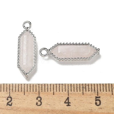 Natural Rose Quartz Faceted Double Terminal Pointed Pendants G-G181-05P-01-1