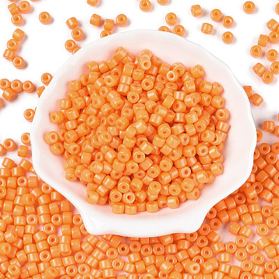 Opaque Baking Paint Glass Seed Beads SEED-T008-02F-1