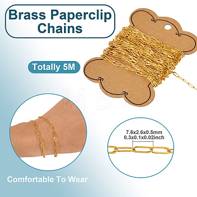 5M Brass Paperclip Chains CHC-TA0001-39G-1