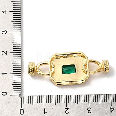 Rack Plating Brass Pave Green Cubic Zirconia Fold Over Clasps KK-E084-27G-1