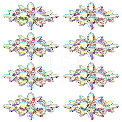 8Pcs Glass Cabochons(Hot Melt Adhesive On The Back) GGLA-FG0001-07A-1