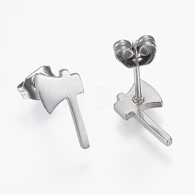 304 Stainless Steel Stud Earrings EJEW-H350-04P-1