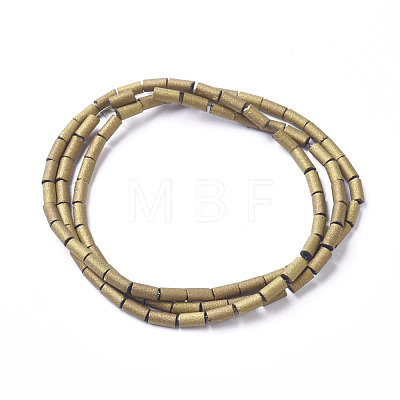 Electroplated Frosted Glass Bead Strands EGLA-G071-E04-1
