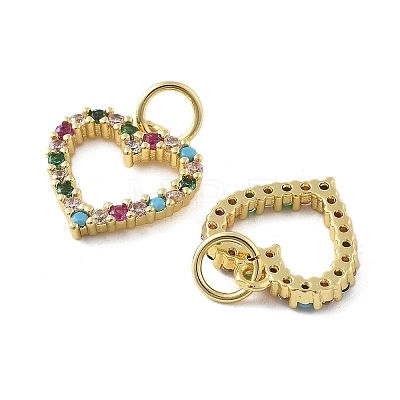 Brass Micro Pave Cubic Zirconia Pendants KK-C092-24G-G-1