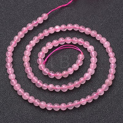Natural Rose Quartz Beads Strands X-GSR4mmC034-1