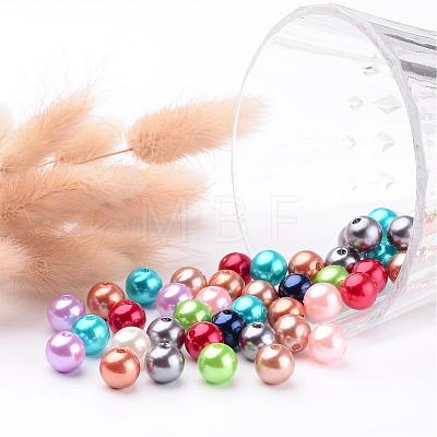 Colorful Round Acrylic Pearl Beads X-PACR-10D-M-1