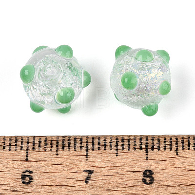 Handmade Foil Lampwork Beads Strands FOIL-T008-02E-1