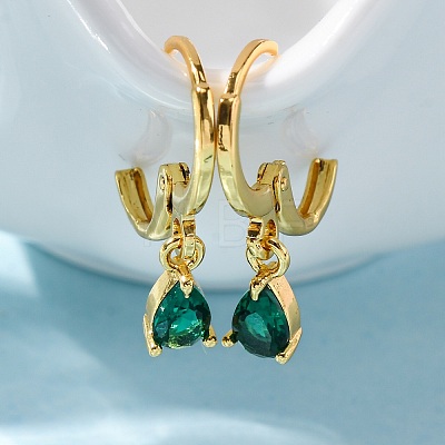 Brass Teardrop Hoop Earrings EJEW-D288-19G-1