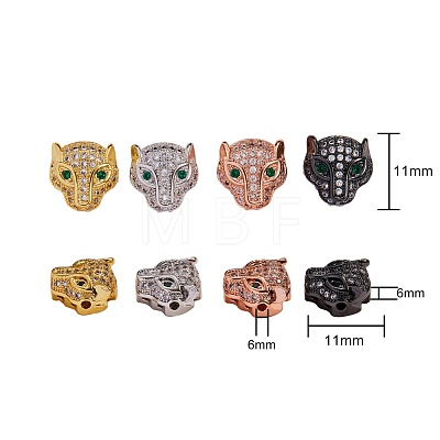 8Pcs 4 Color Rack Plating Hollow Brass Micro Pave Cubic Zirconia Beads sgZIRC-SZ0001-02-RS-1